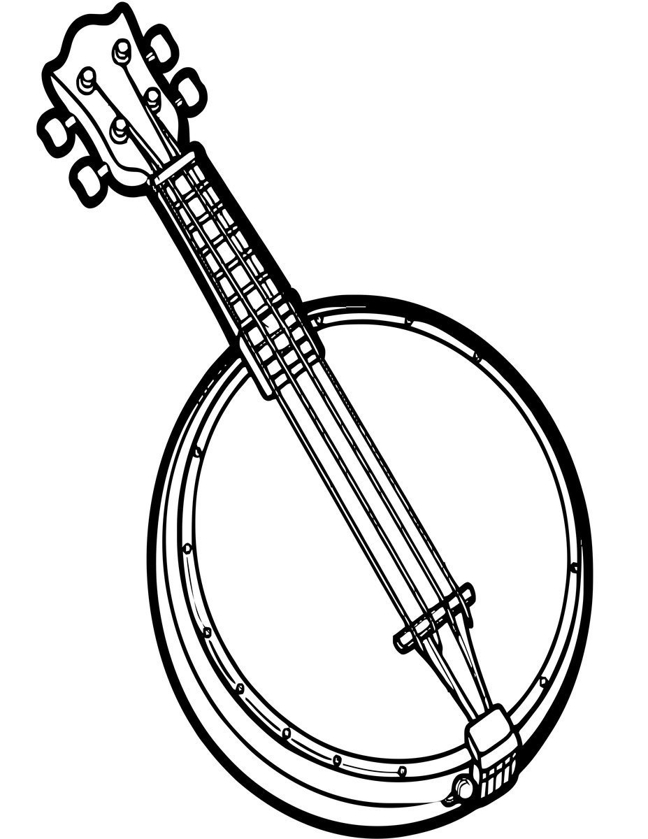 Banjo - free printable coloring page