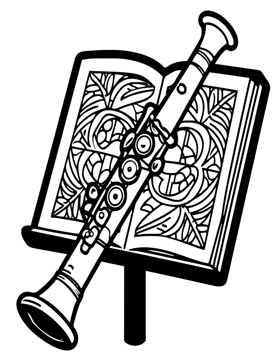 Clarinet - free printable coloring page