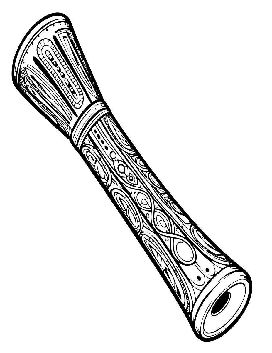 Didgeridoo - free printable coloring page