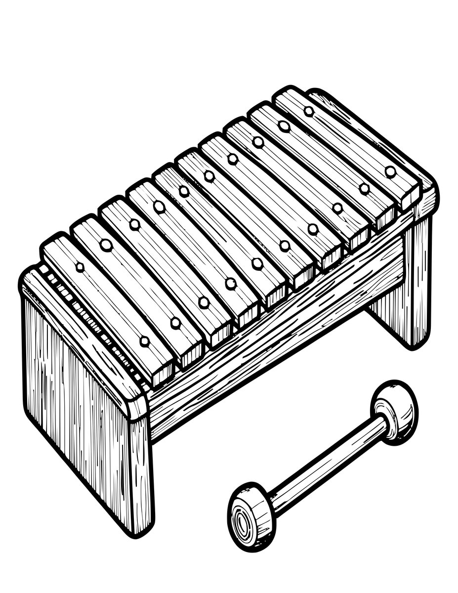 Marimba - free printable coloring page