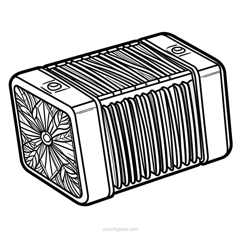 Harmonica - free printable coloring page