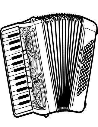 Accordion - Free printable coloring page