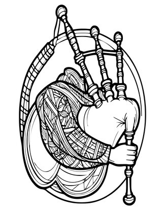 Bagpipes - Free printable coloring page