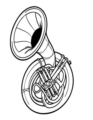 Tuba - Free printable coloring page