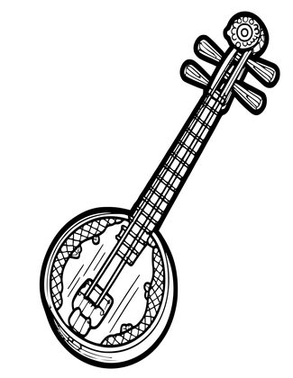 Erhu - Free printable coloring page