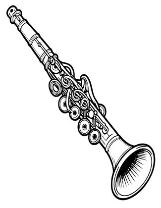 Oboe - Free printable coloring page