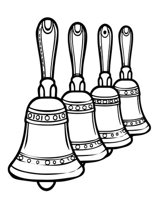 Hand Bells - Free printable coloring page