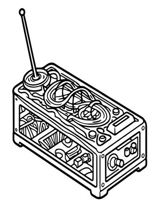 Theremin - Free printable coloring page