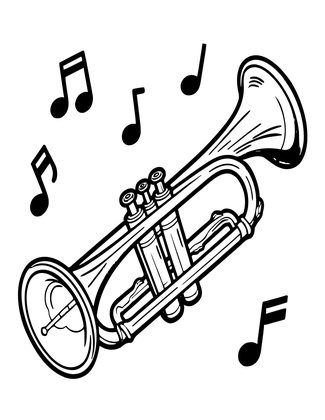 Trumpet - Free printable coloring page