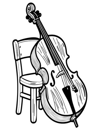 Cello - Free printable coloring page