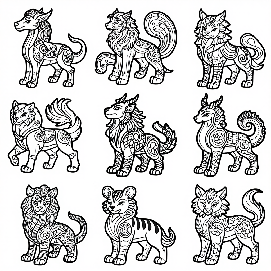 Mythical Beasts coloring pages collection - 30 free printable pages