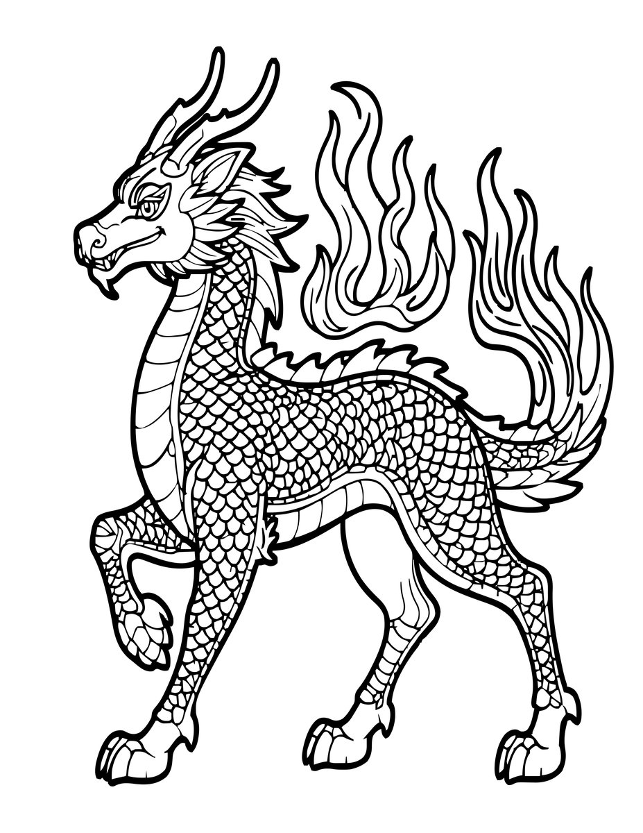 Kirin - free printable coloring page