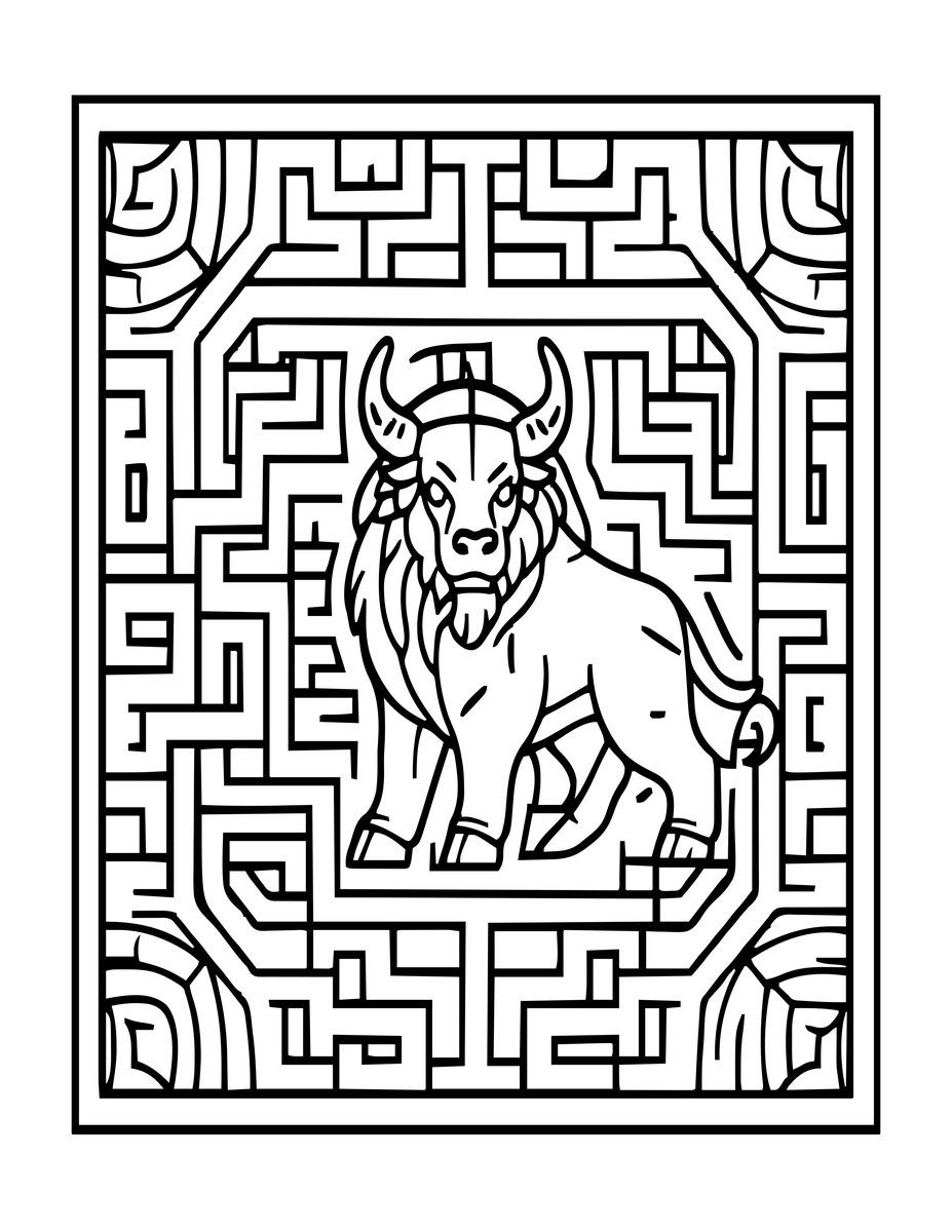 Minotaur - free printable coloring page