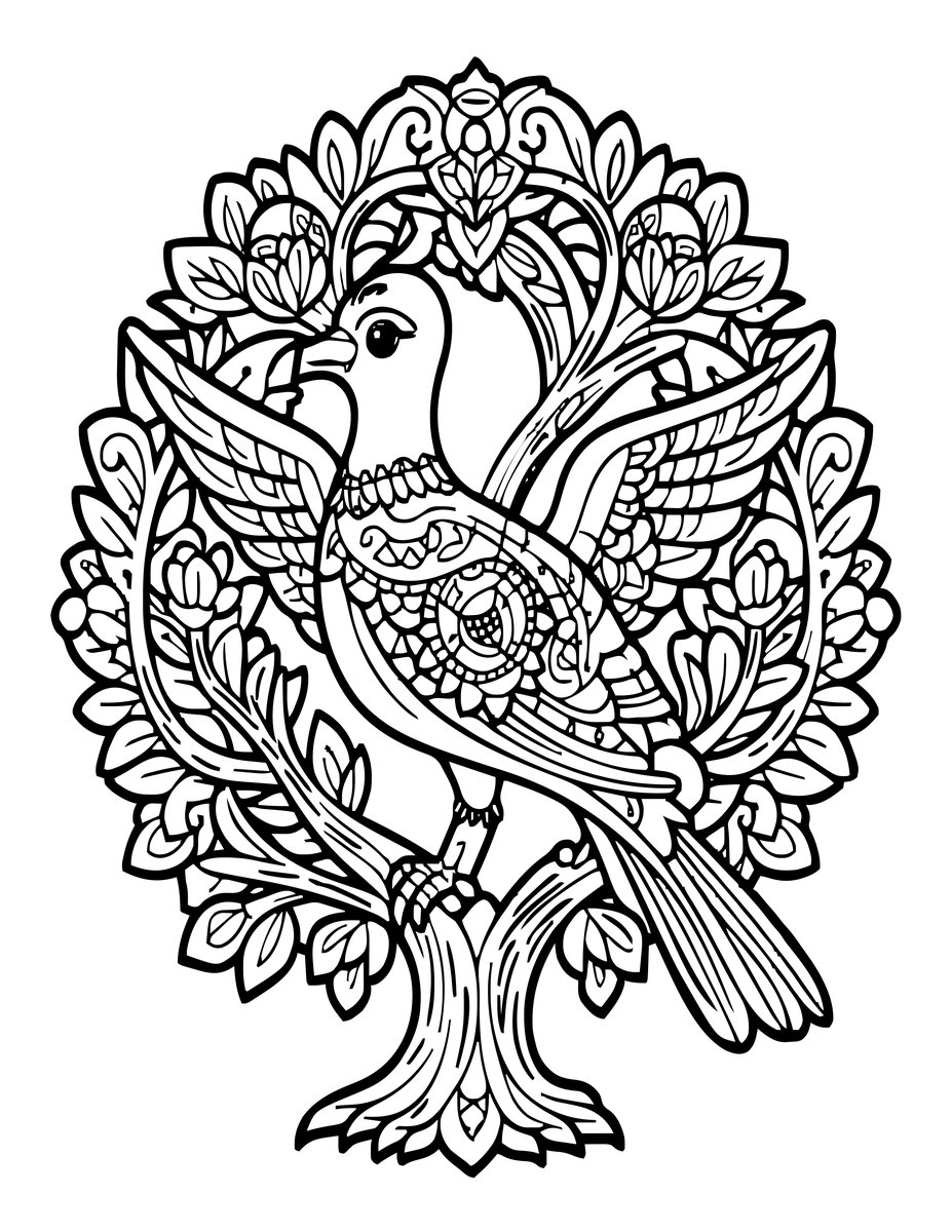 Simurgh - free printable coloring page