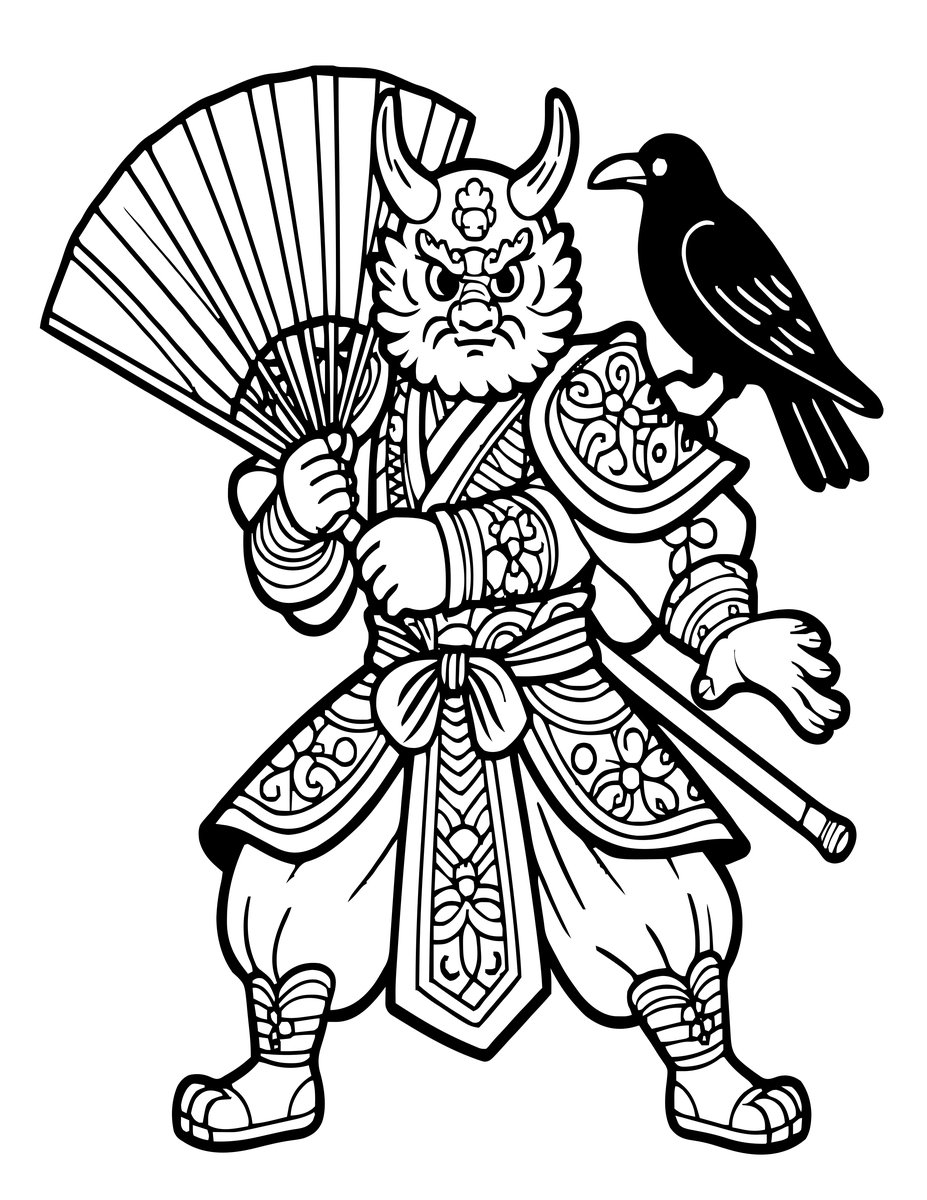 Tengu - free printable coloring page