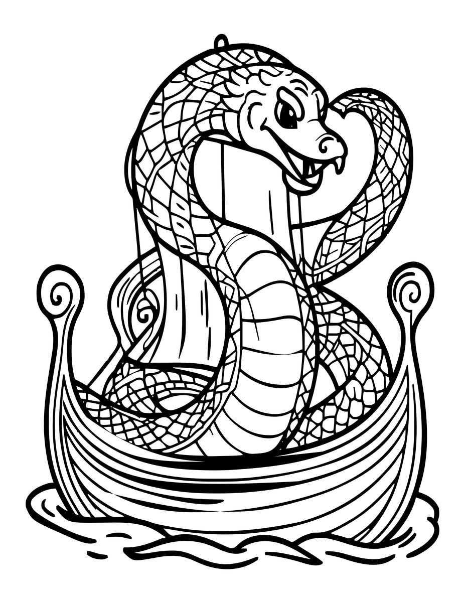 Sea Serpent - free printable coloring page