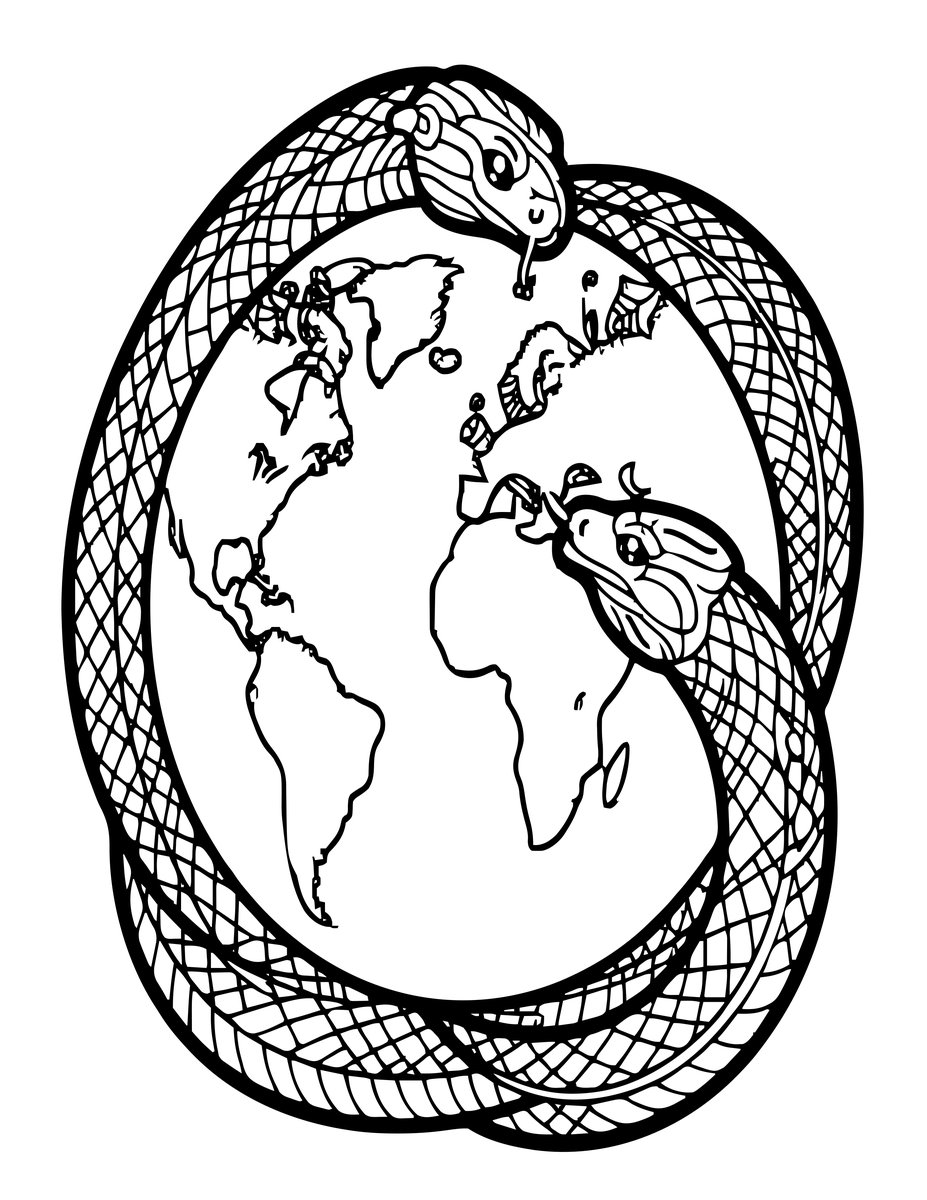 Jormungandr - free printable coloring page