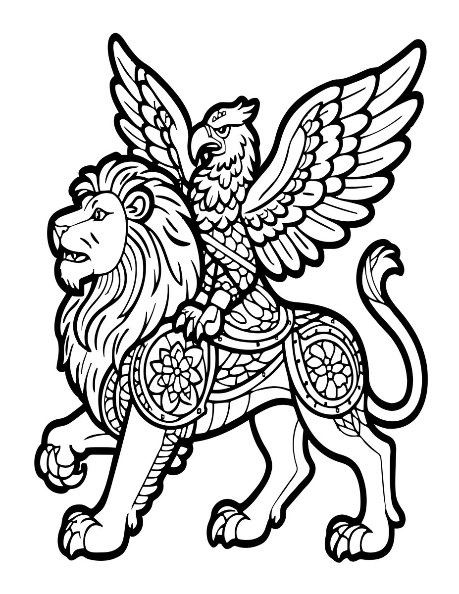 Griffin - free printable coloring page