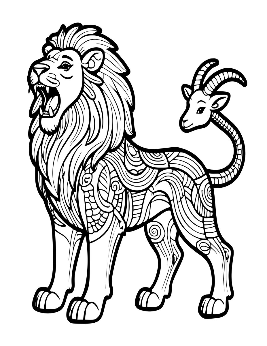 Chimera - free printable coloring page
