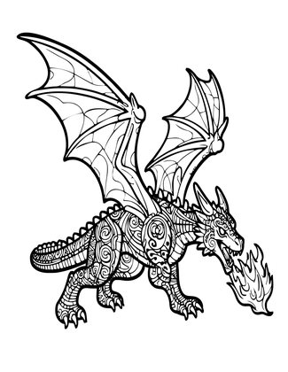 Western Dragon - Free printable coloring page