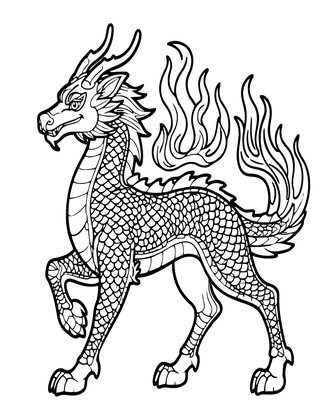 Kirin - Free printable coloring page