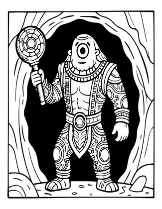Cyclops - Free printable coloring page