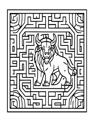 Minotaur - Free printable coloring page