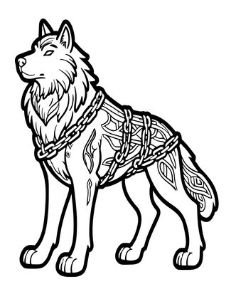 Fenrir - Free printable coloring page