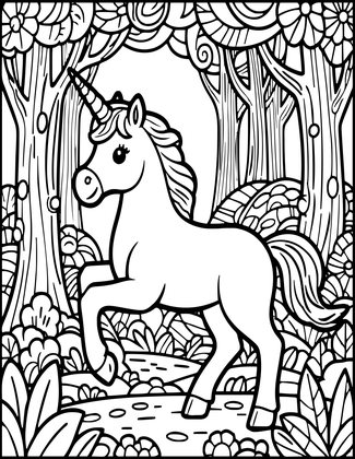 Unicorn - Free printable coloring page