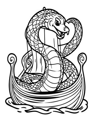 Sea Serpent - Free printable coloring page