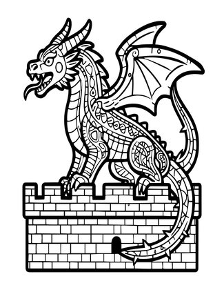 Wyvern - Free printable coloring page