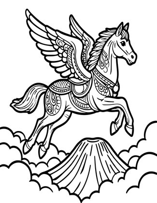 Pegasus - Free printable coloring page