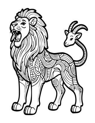 Chimera - Free printable coloring page