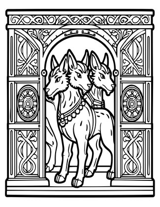 Cerberus - Free printable coloring page