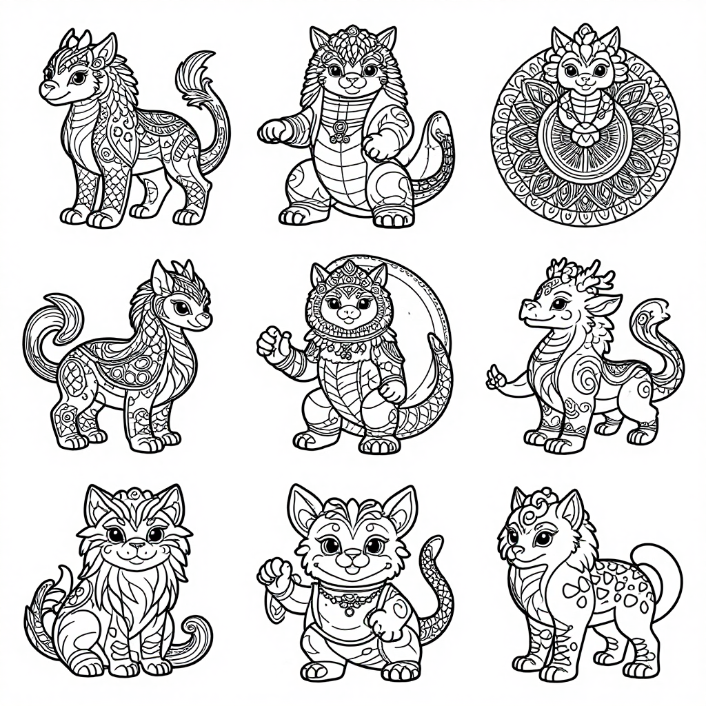 Mythical Creatures coloring pages collection - 40 free printable pages