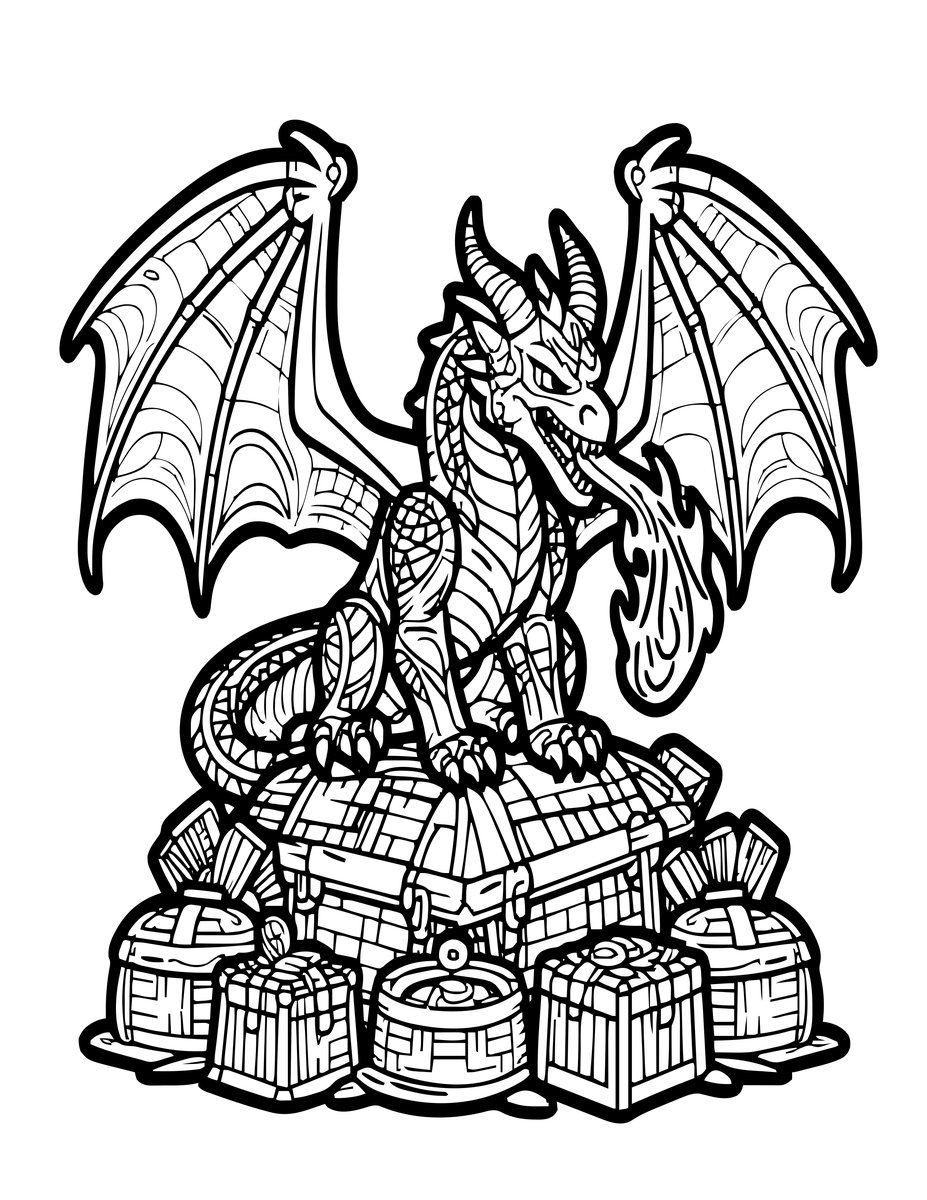 Western Dragon - free printable coloring page