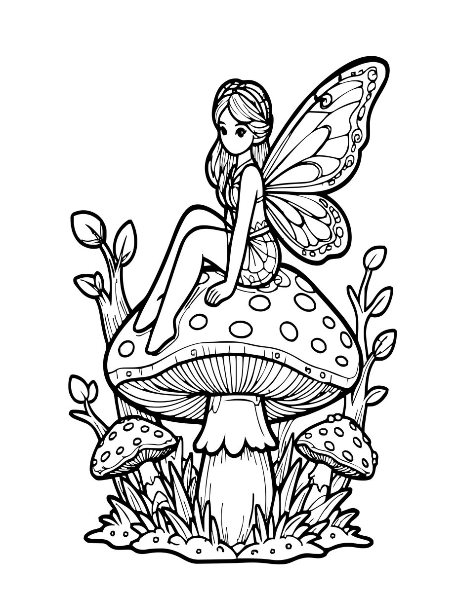 Fairy - free printable coloring page