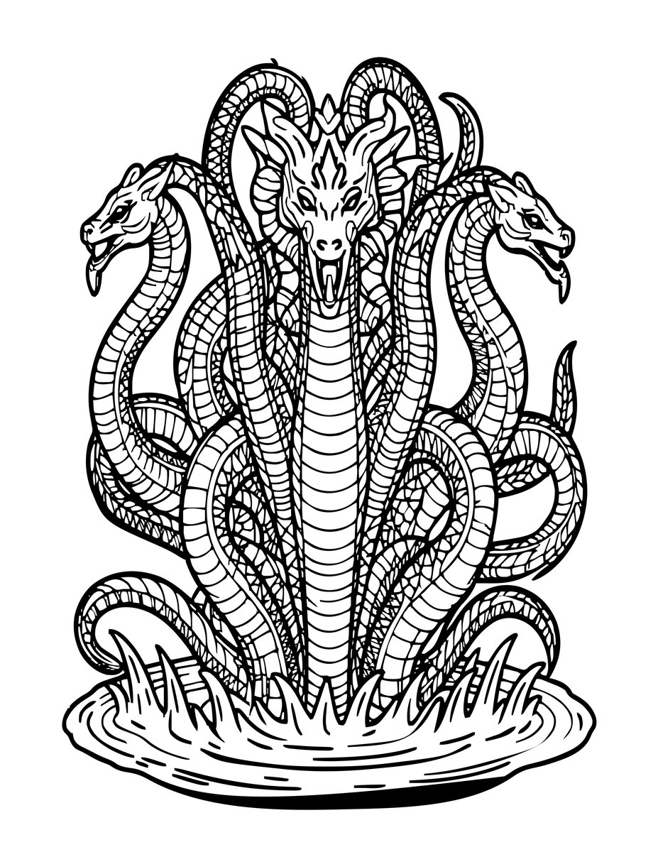 Hydra - free printable coloring page