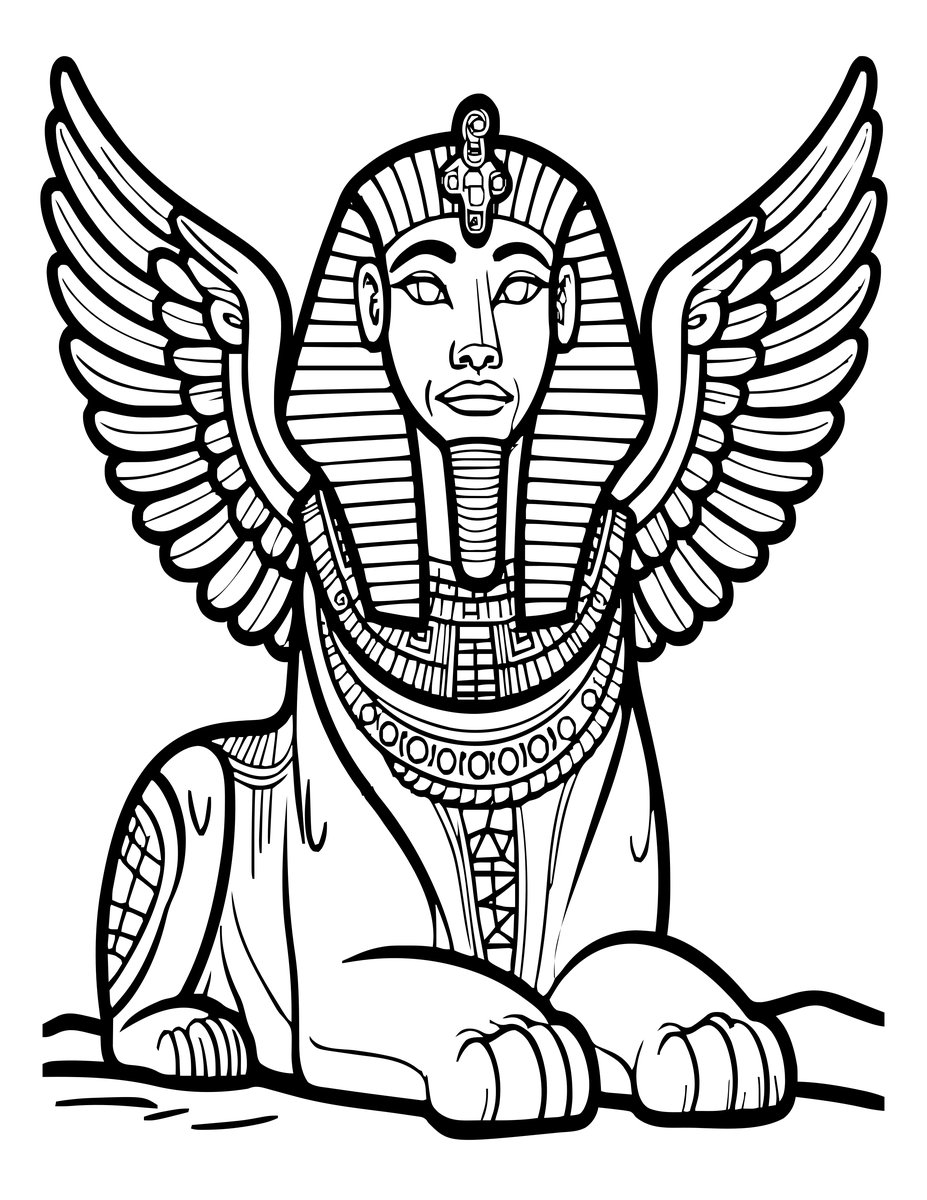 Sphinx - free printable coloring page
