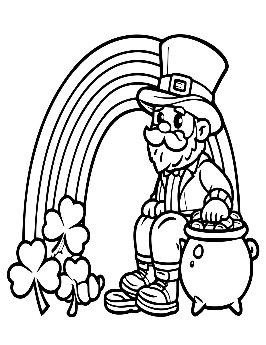 Leprechaun - free printable coloring page