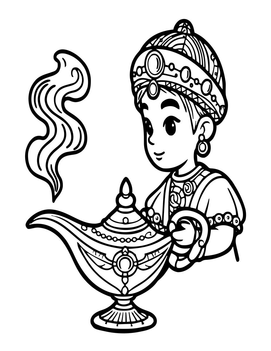 Djinn - free printable coloring page