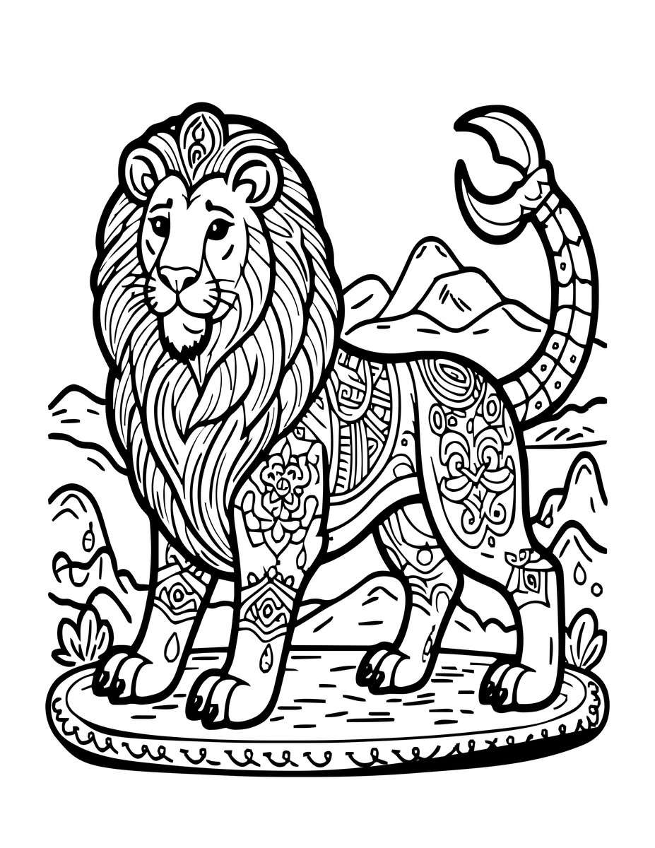 Manticore - free printable coloring page