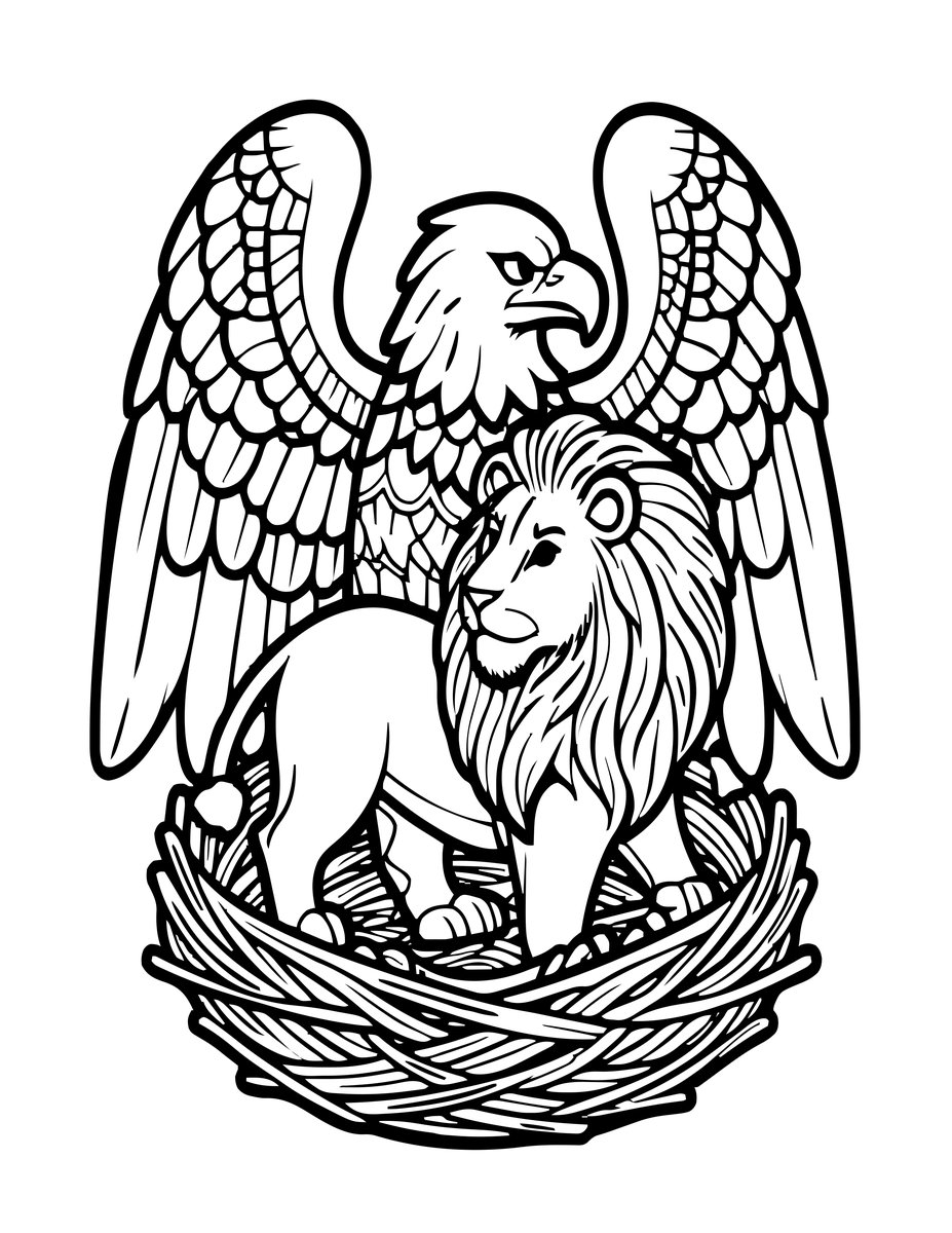 Griffin - free printable coloring page