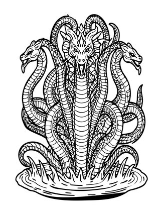 Hydra - Free printable coloring page