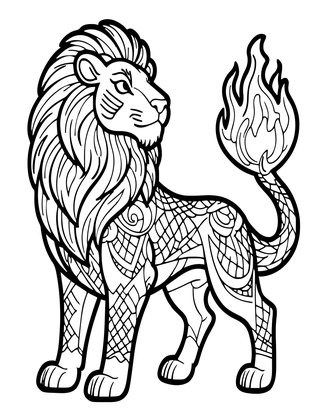 Chimera - Free printable coloring page