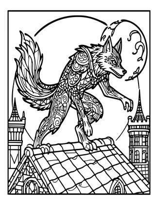 Werewolf - Free printable coloring page