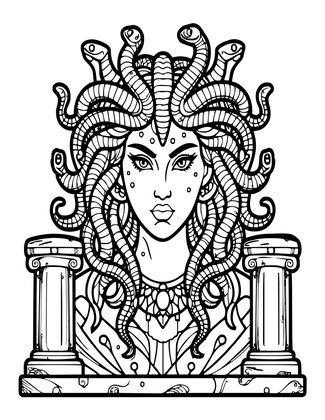 Medusa - Free printable coloring page