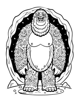 Yeti - Free printable coloring page