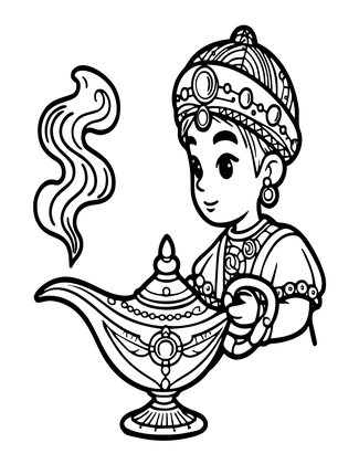Djinn - Free printable coloring page