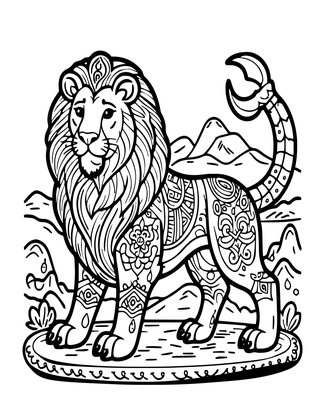 Manticore - Free printable coloring page